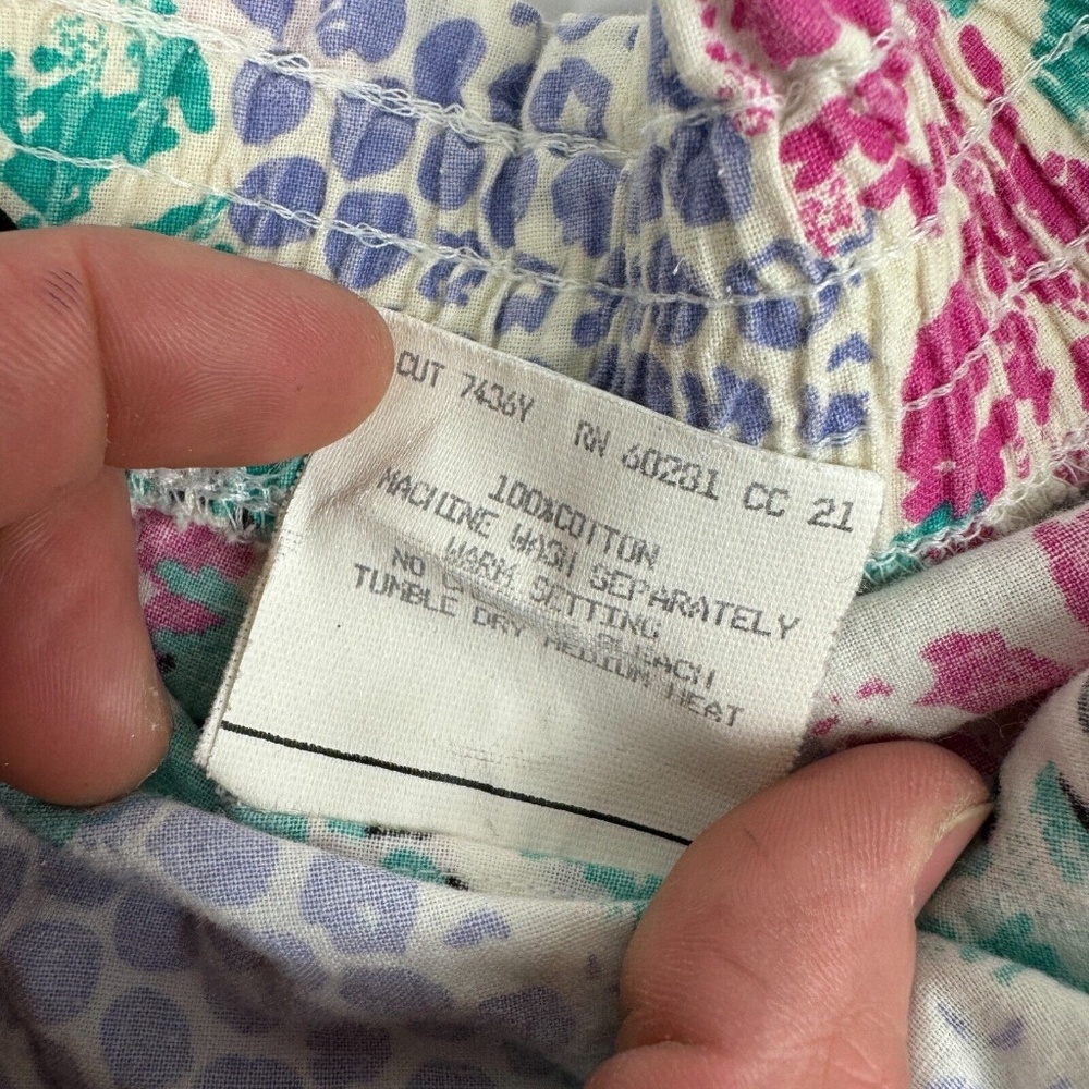 Vintage 80s Womens Size S High Waisted Floral Tropical Print Shorts Made in USA - Picture 3 of 8